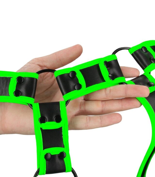 Body Harness - Glow in the Dark - Neon Green/Black - S/M