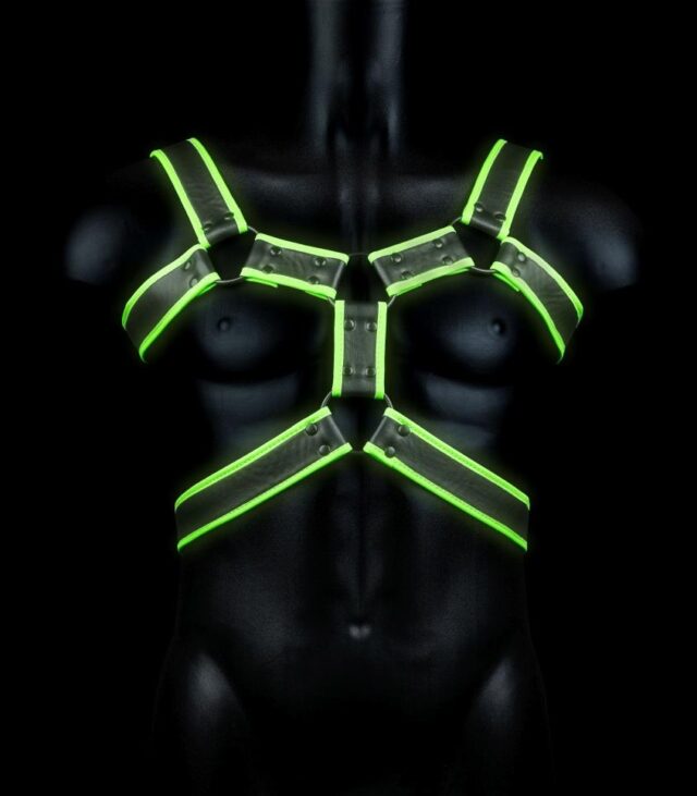 Body Harness - Glow in the Dark - Neon Green/Black - S/M