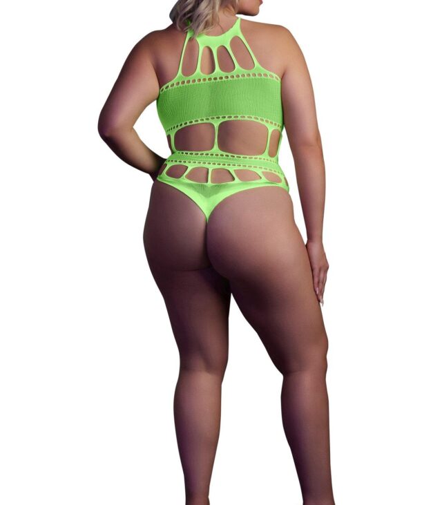 Body with Grecian Neckline - Neon Green - XL/XXXXL