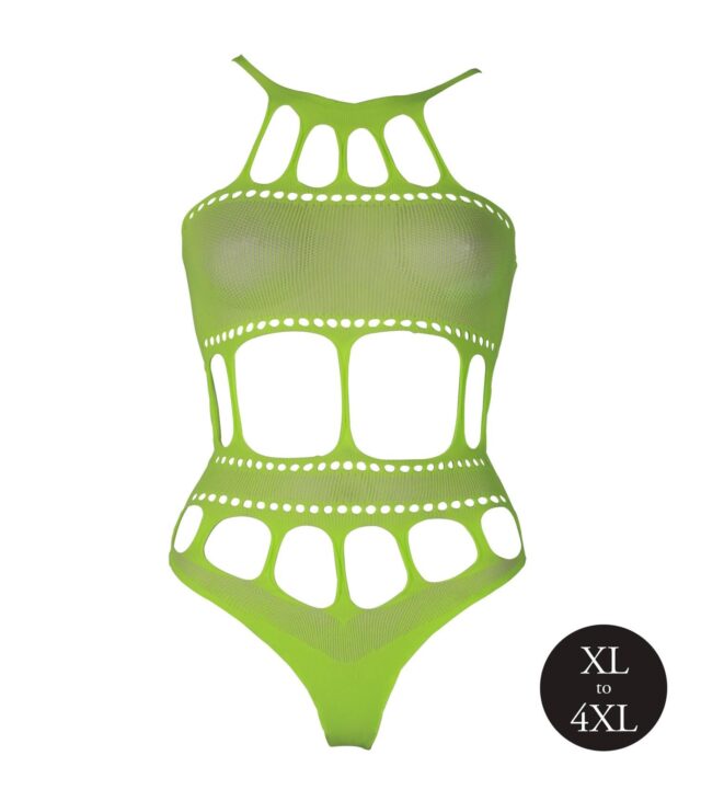 Body with Grecian Neckline - Neon Green - XL/XXXXL