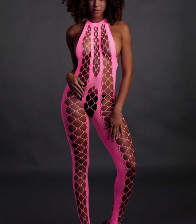 Bodystocking with Halterneck - Pink - XS/XL