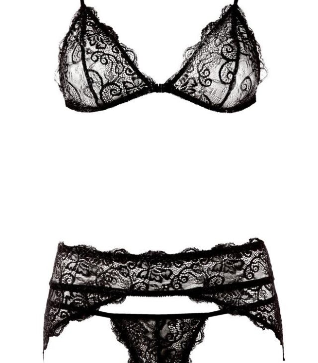 Lace Suspender Set M