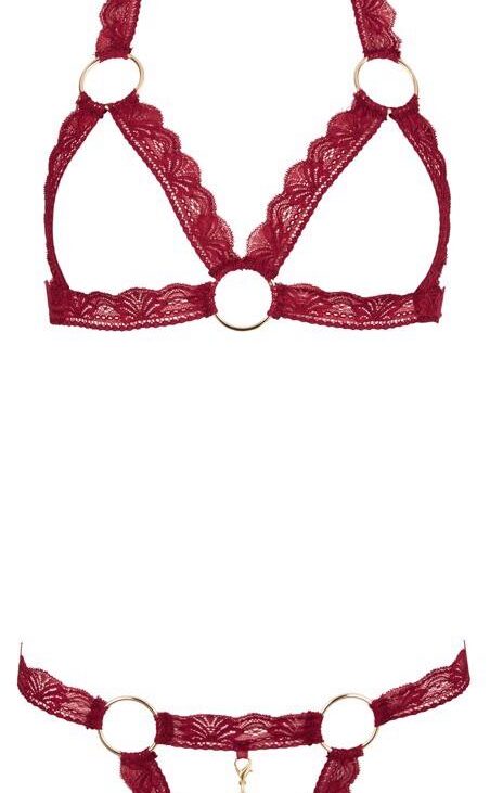 Bra Set open red M/L