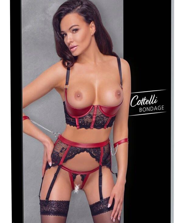 Shelf Bra Set black/red XL