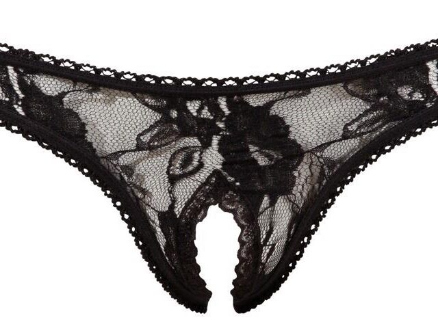 Crotchless String black S