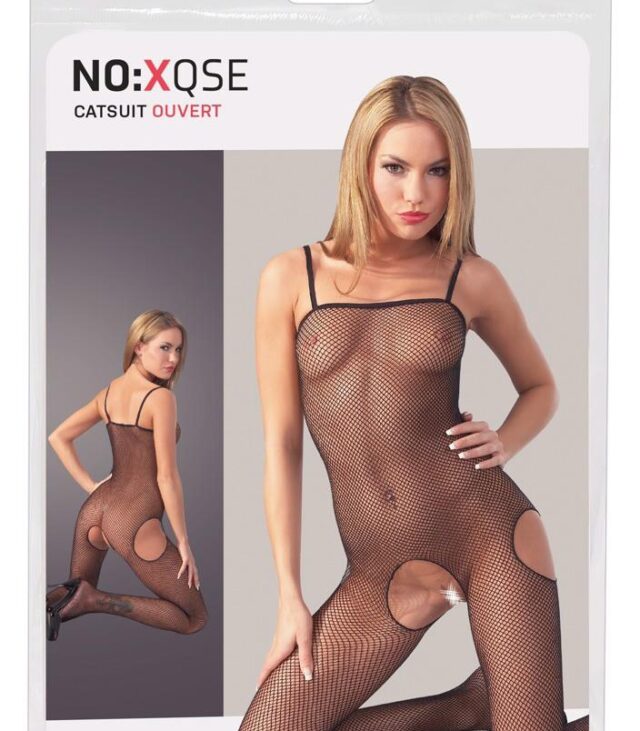 Erotyczna siatka bodystocking otwarty krok l/xl