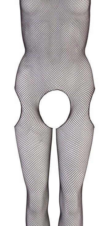 Erotyczna siatka bodystocking otwarty krok l/xl