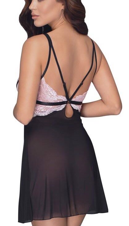 Babydoll black/pink 2XL