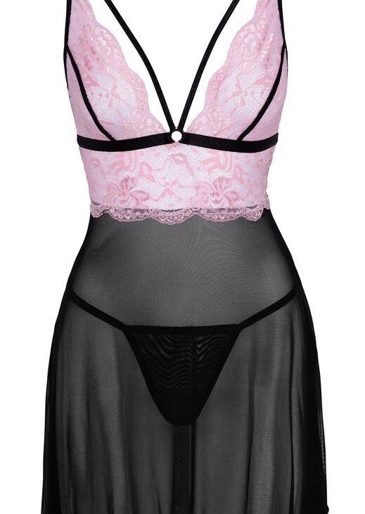 Babydoll black/pink 2XL