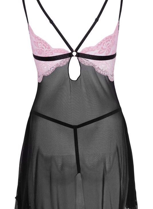 Babydoll black/pink 2XL