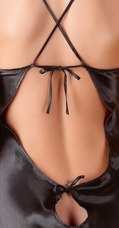 Satin Chemise Black XL