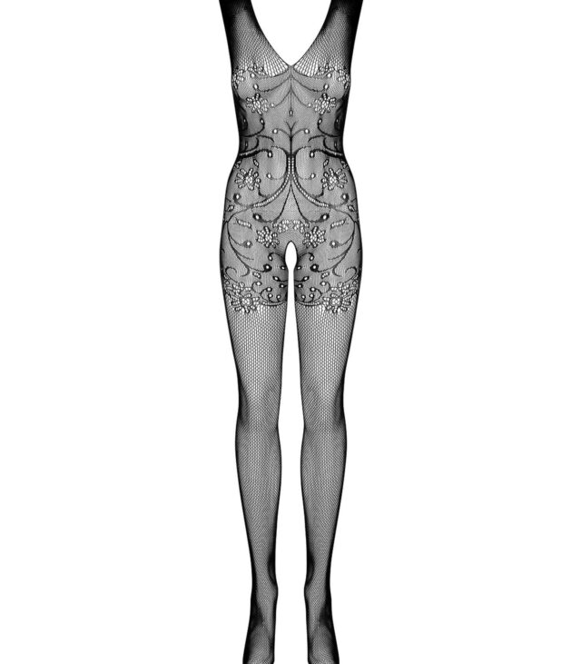 Prześwitujące bodystocking otwarty krok f234 s/m/l