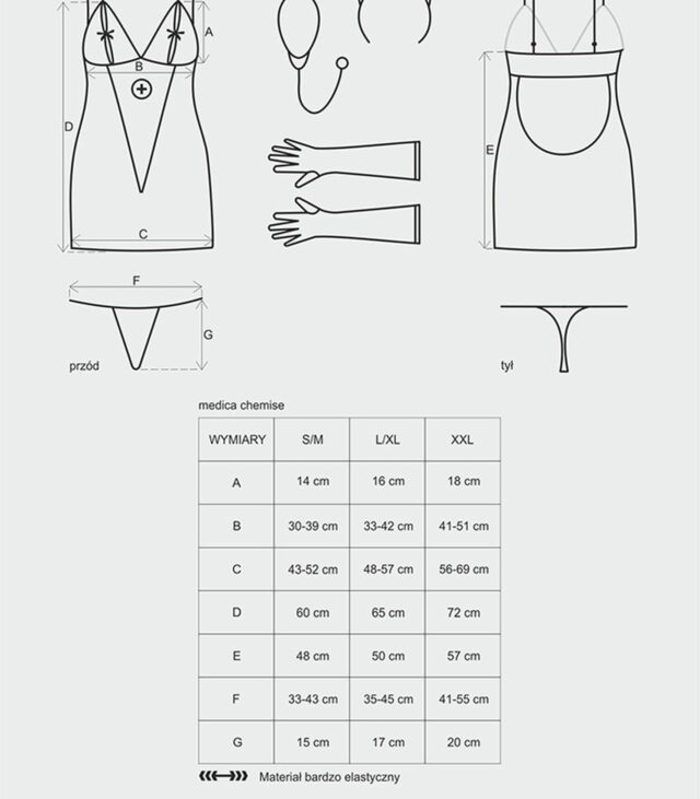 Kostium erotyczny pielęgniarka medica s/m stetoskop