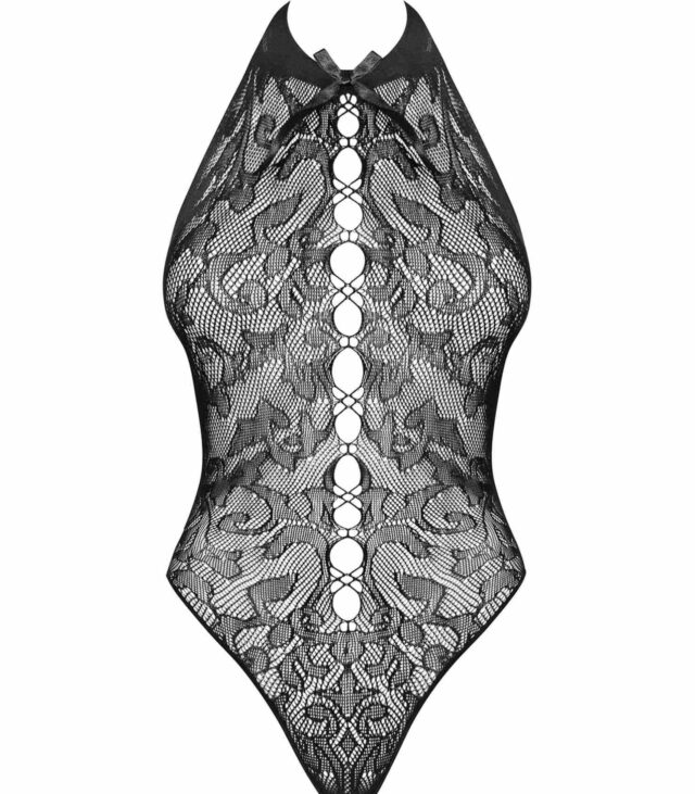 Erotyczne wycięte sex body czarne b119 s/m/l