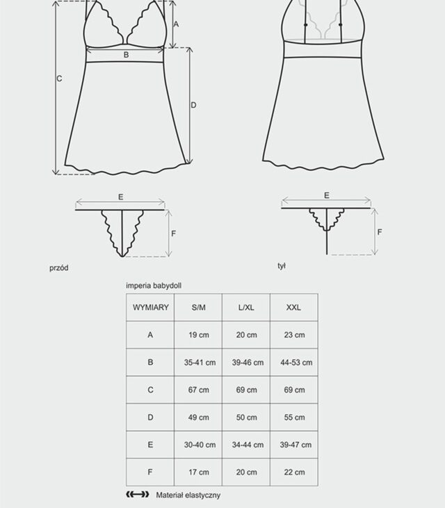 Koszulka koronkowa komplet stringi obsessive l/xl