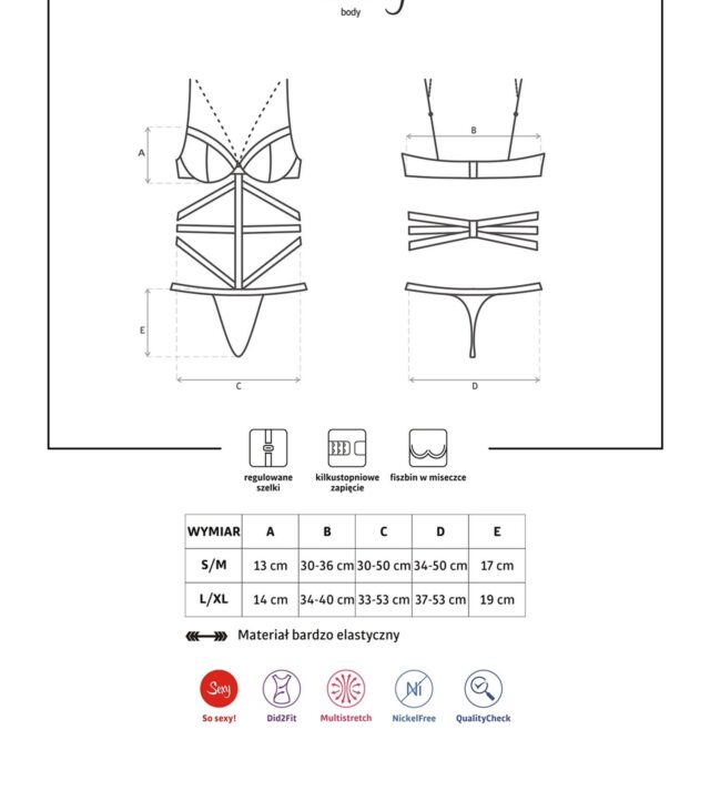 Body erotyczna siateczka łańcuszek obsessive s/m