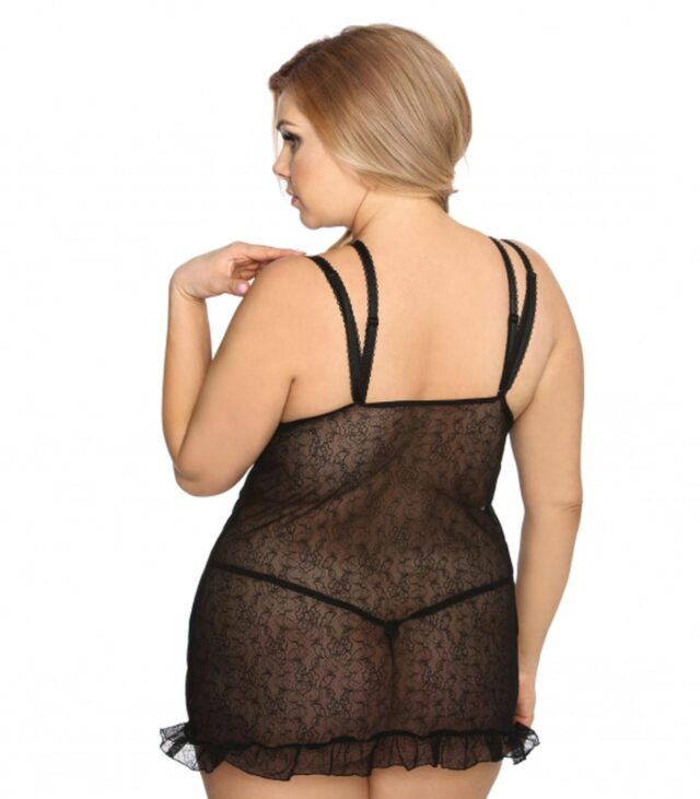 Tamara black chemise L+ ( czarna halka )