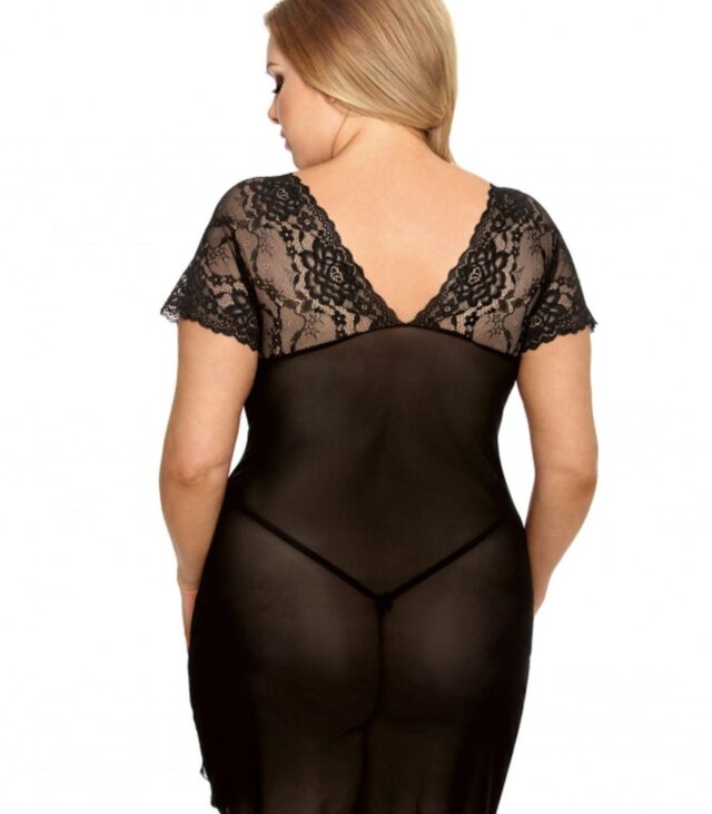 Marina black chemise L+ ( czarna halka )