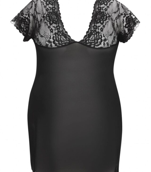 Marina black chemise L+ ( czarna halka )