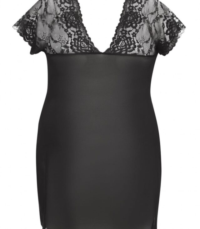 Marina black chemise L+ ( czarna halka )