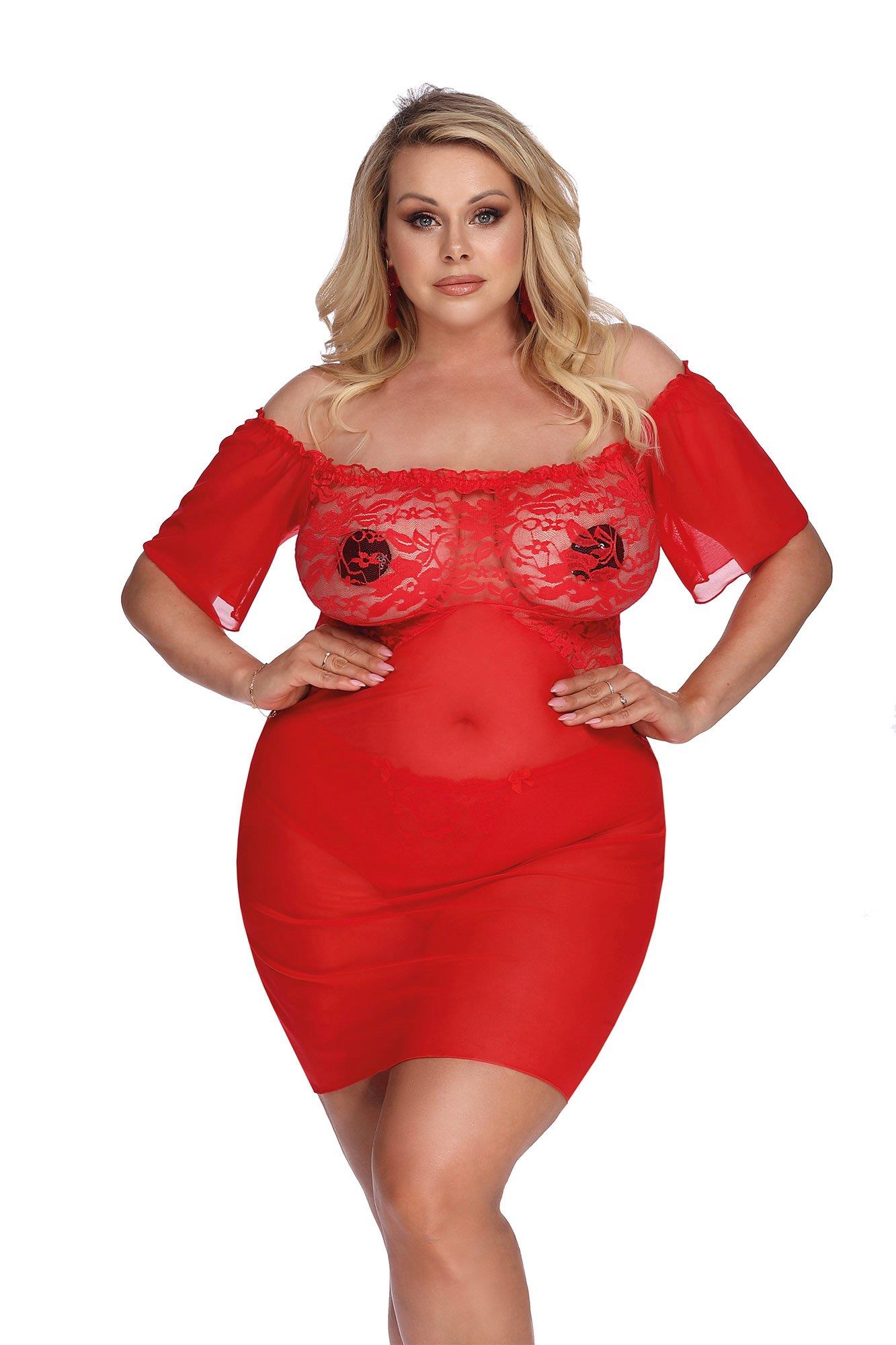 CAMARI RED (CHEMISE/HALKA) XXL+