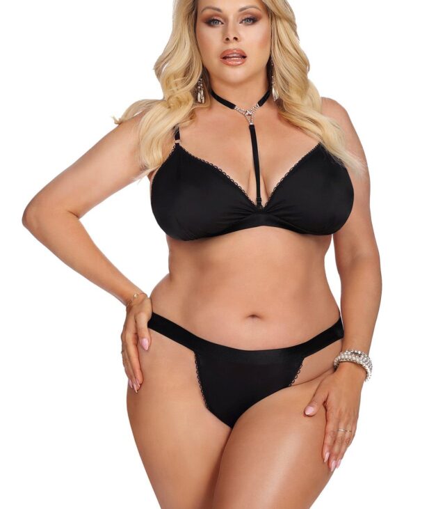 LAURA SET XXL+ (komplet biustonosz+stringi/set bra+thongs)