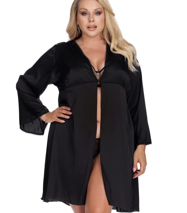 LAURA black robe XXL+ (czarny szlafrok)