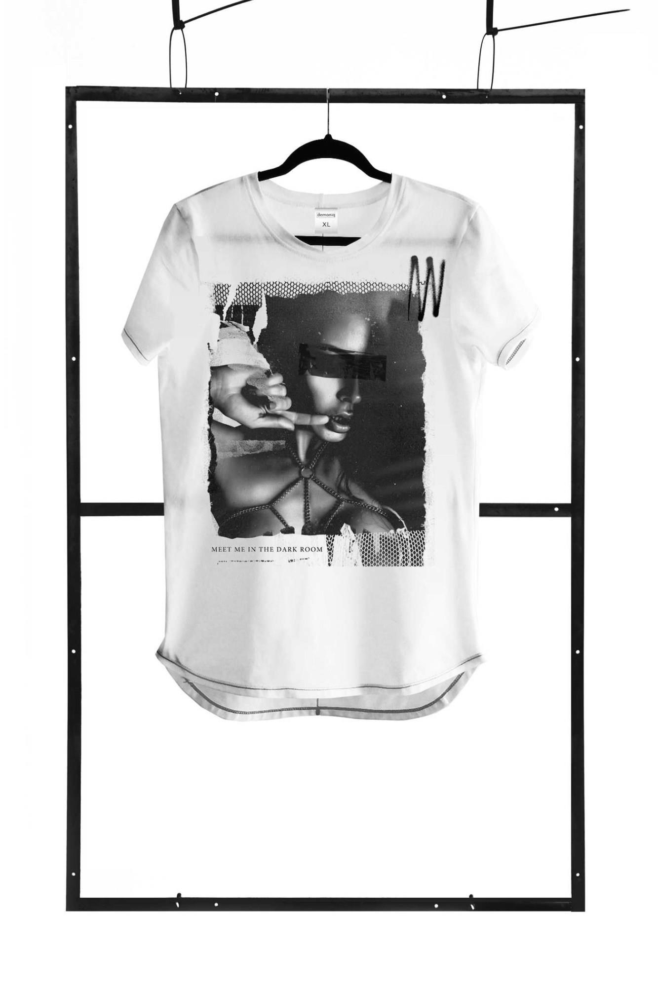 T-shirt men white M fashion