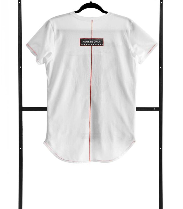 T-shirt men white L fashion