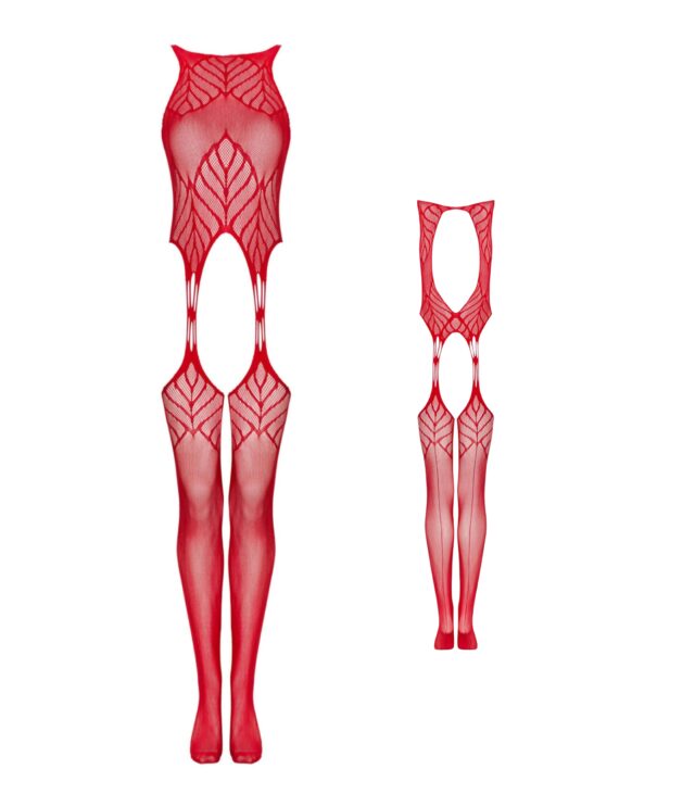 Koronkowe bodystocking erotyczny czerwone XL/XXL