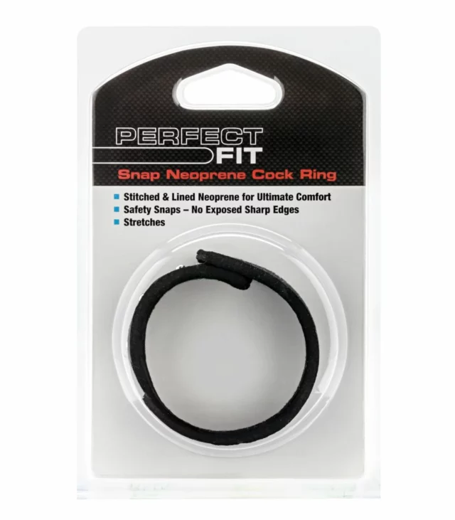 Zacisk erekcyjny - Perfect Fit Neoprene Snap Cockrings Black Czarny