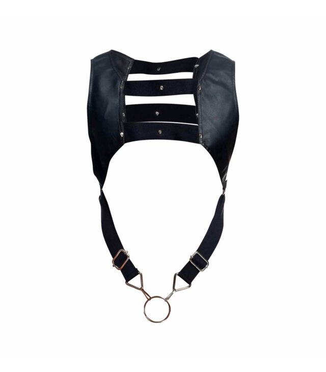 DNGEON Top Cockring Harness Black