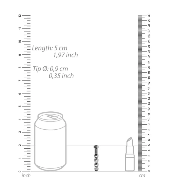 Żebrowana zatyczka do cewki moczowej "śruba" - 0.4 / 9 mm Ouch! by shots