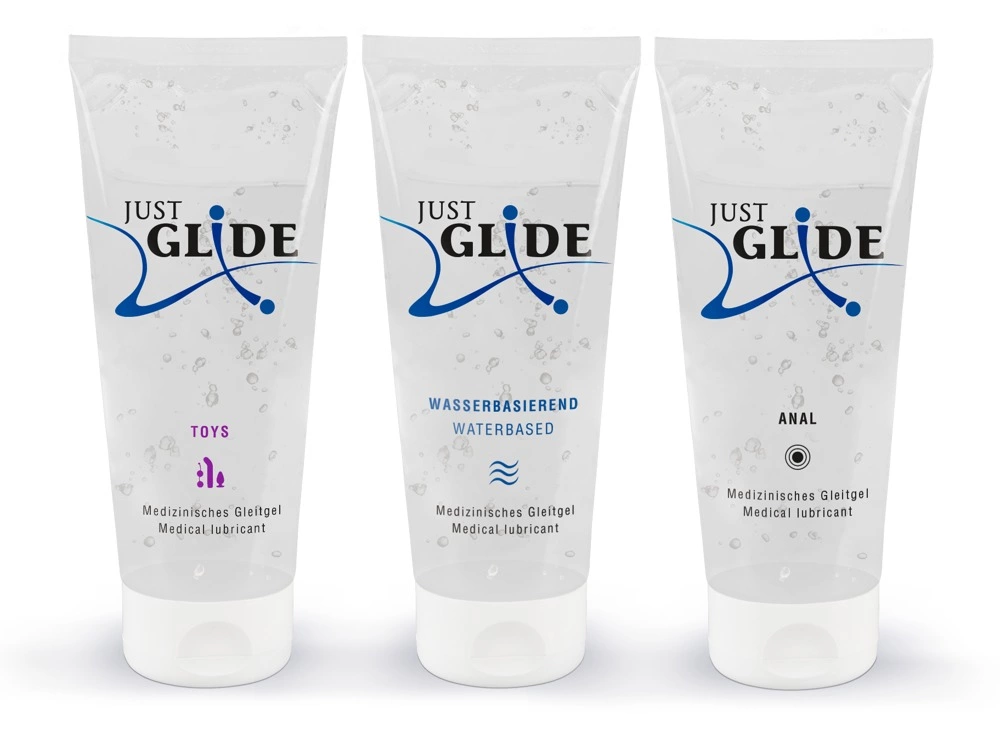 Just Glide - Zestaw 3x200 ml Lubrykant Analny Wodny I Do Zabawek Erotycznyc