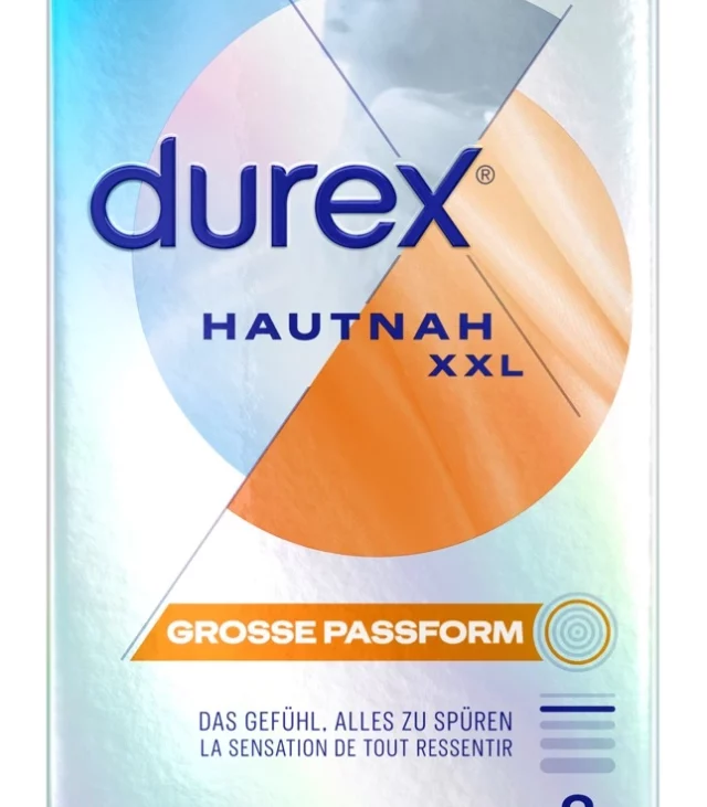 Durex - Najcieńsze Prezerwatywy Lateksowe Hautnah Classic XXL 8 szt