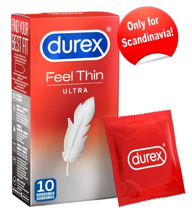 Durex Feel Thin - Prezerwatywy 20% Cieńsze 10szt