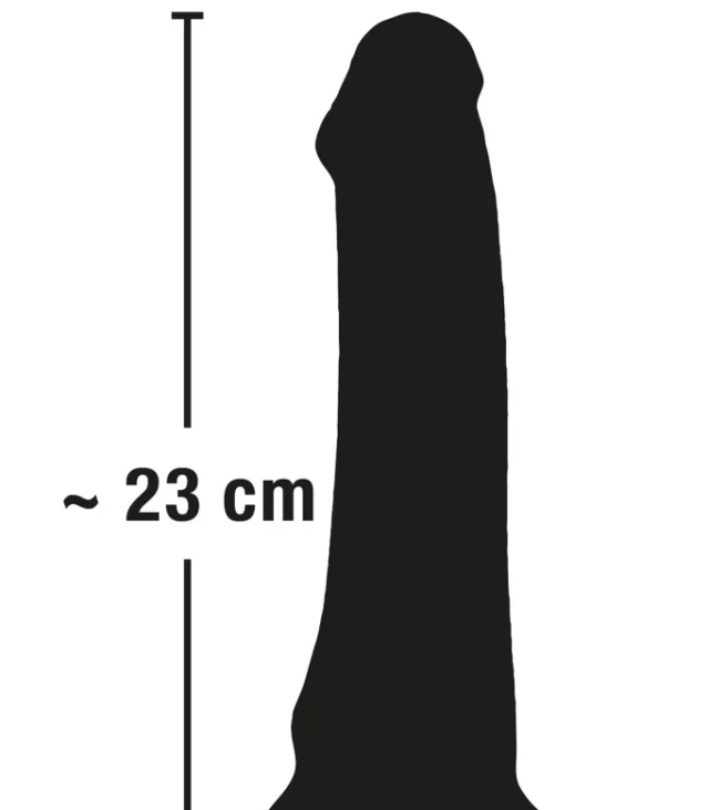 European Lover - Realistyczne Dildo Z Przyssawką Czarne 23 Cm