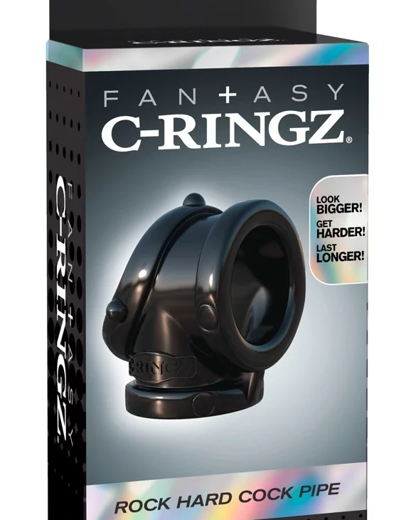 Fantasy C-Ringz- Elastyczny Pierścień Na Penisa I Jądra Czarny 7cm