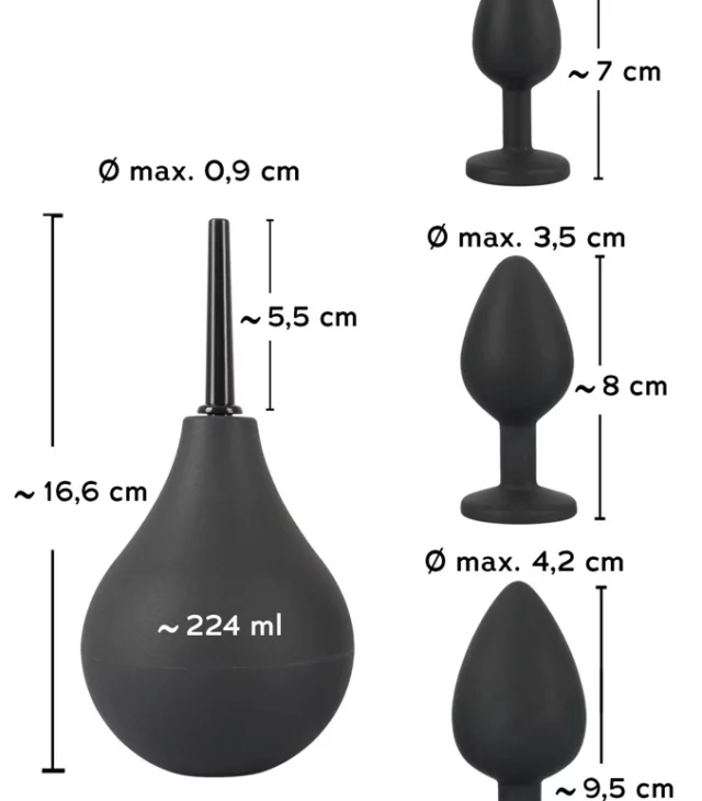 Black Velvets - 4-Częściowy Zestaw Analny Z Prysznicem