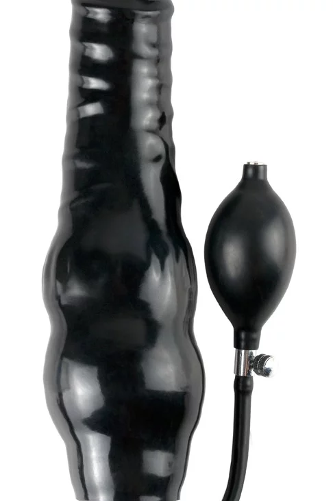 Fetish Fantasy Extreme - Czarne Nadmuchiwane Naturalne Dildo Z Pompą Kulową 32cm