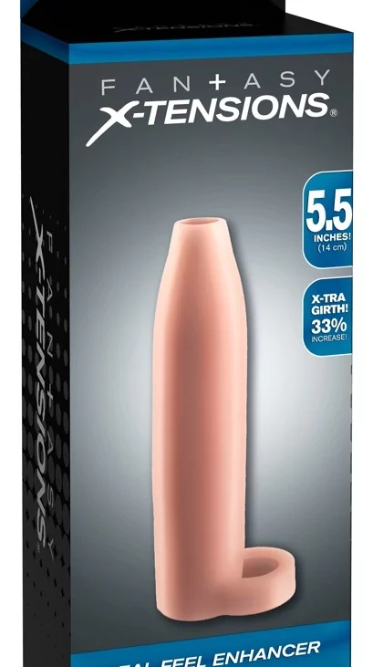 Fantasy X-Tensions - Nakładka Na Penisa 33% Większy Penis Cielisty 14cm