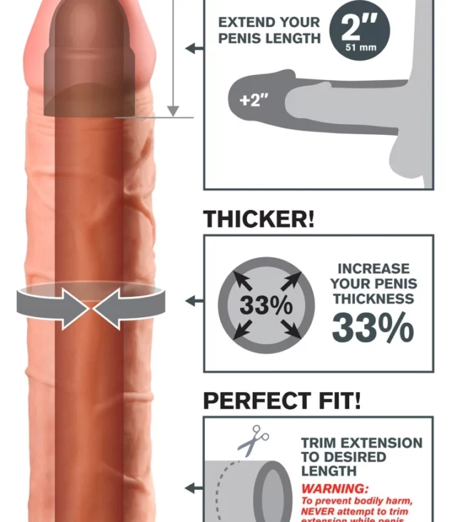 Fantasy X-Tensions - Nakładka Na Penisa 33% Większy Penis +5.1cm Cielisty