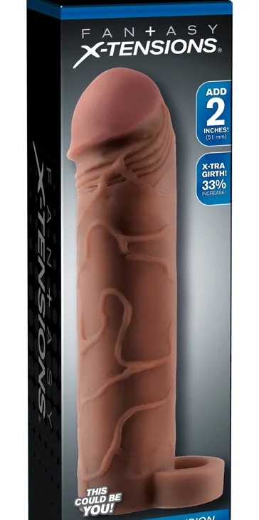 Fantasy X-Tensions - Nakładka Na Penisa 33% Większy Penis +5.1cm Brąz 19cm