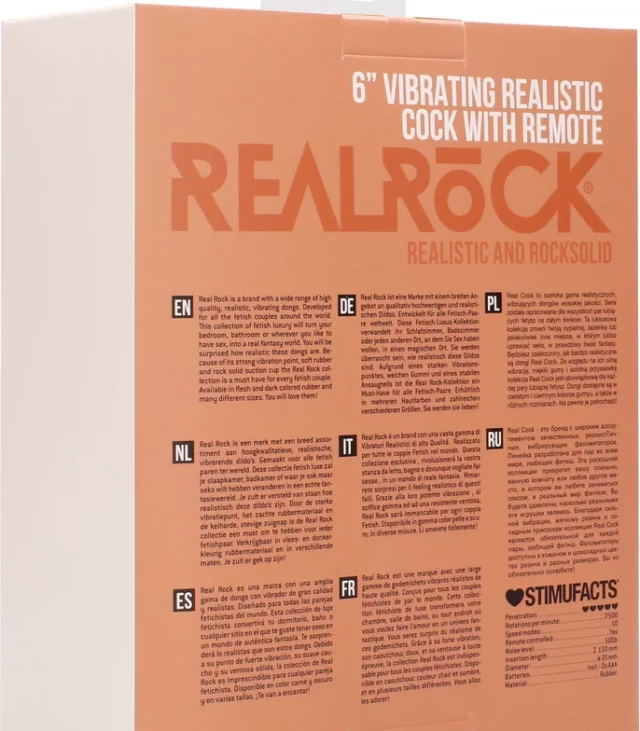 RealRock - Wibrujące realistyczne dildo z jądrami - z pilotem 15 cm