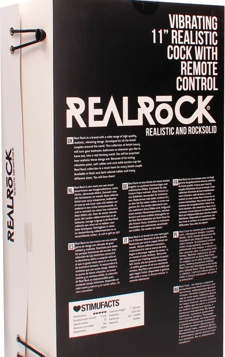 RealRock - Wibrujące realistyczne dildo z jądrami - z pilotem 28 cm