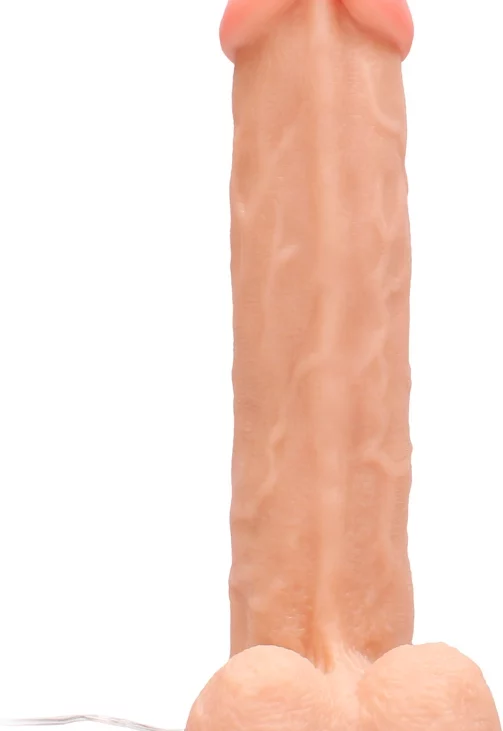 RealRock - Wibrujące realistyczne dildo z jądrami - z pilotem 28 cm