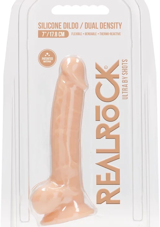 RealRock - Silikonowe dildo z jądrami 18 cm