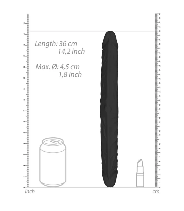 RealRock - Podwójne wygięte dildo - bardzo długie 36cm