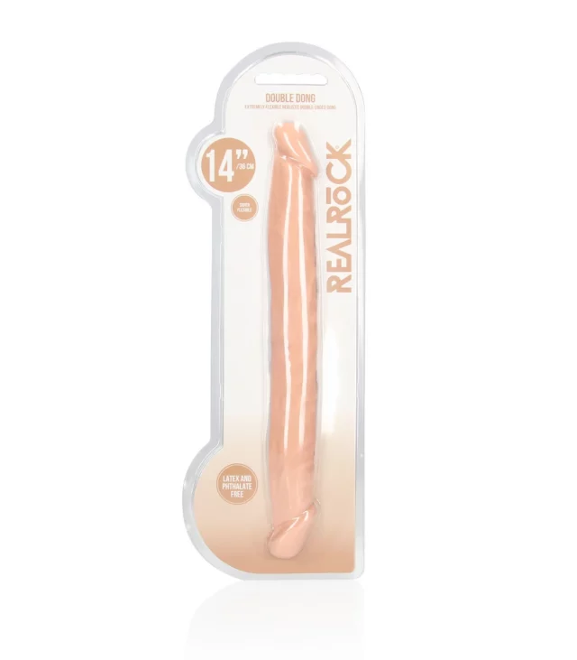 RealRock - Podwójne wygięte dildo - bardzo długie 36cm