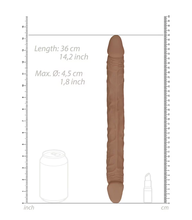 RealRock - Podwójne wygięte dildo - bardzo długie 36cm